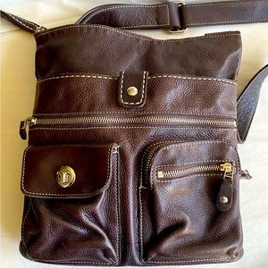 Roots Leather Crossbody Bag